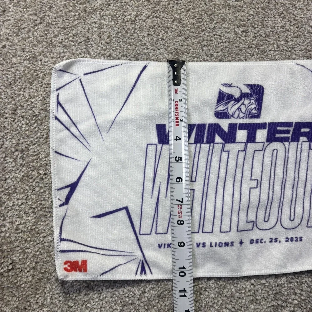 Minnesota Vikings Towel White NFL Football Winter Whiteout 2025 3M Christmas
